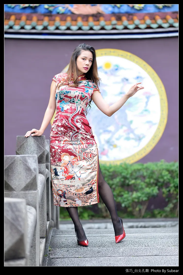 [Mzsock] NO.098 Zhang Qiao cheongsam black silk high heels beautiful legs street photography#[54P]-18