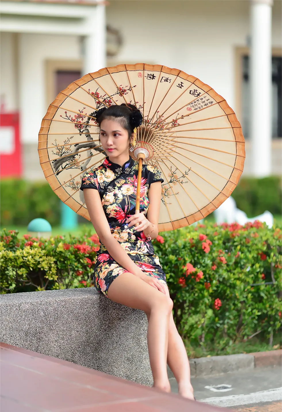 [Mzsock] NO.191 Chen Mengxin short cheongsam high heels beautiful legs street photography#[100P]-12